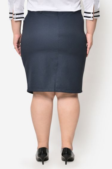 Blue black formal plus size skirt